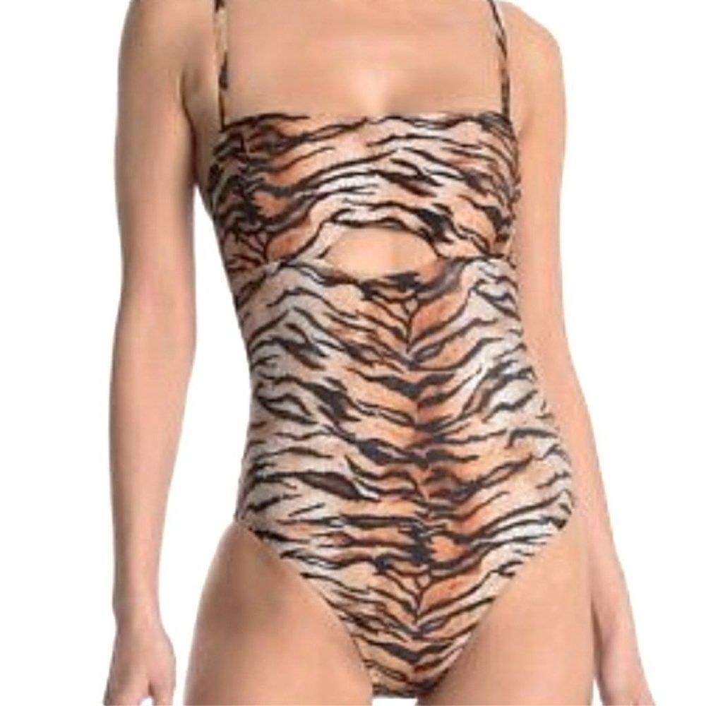 VYB Vicious Young Babes Tiger Print One Piece Swimsuit With Cutout